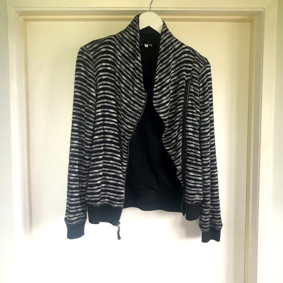 Splendid Knit Moto Stripe Jacket - Picture 3 of 6